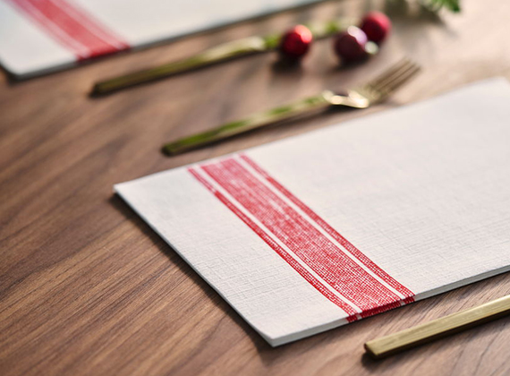 Large Dunilin® napkin on a restaurant table