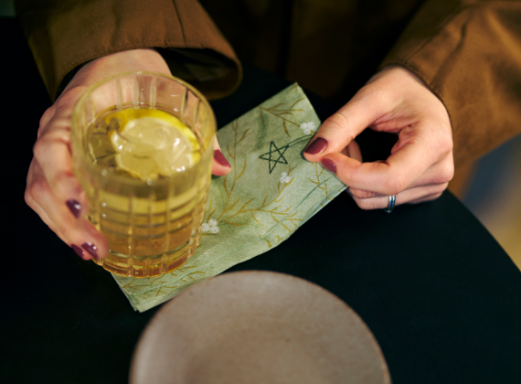 Noel pistachio cocktail napkin